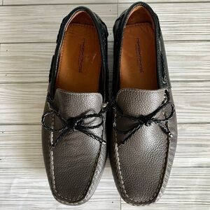 MIKE KONOS Men’s Brazilian Leather Moc‎ Toe Driving Loafers Size 8 Slip On Shoes